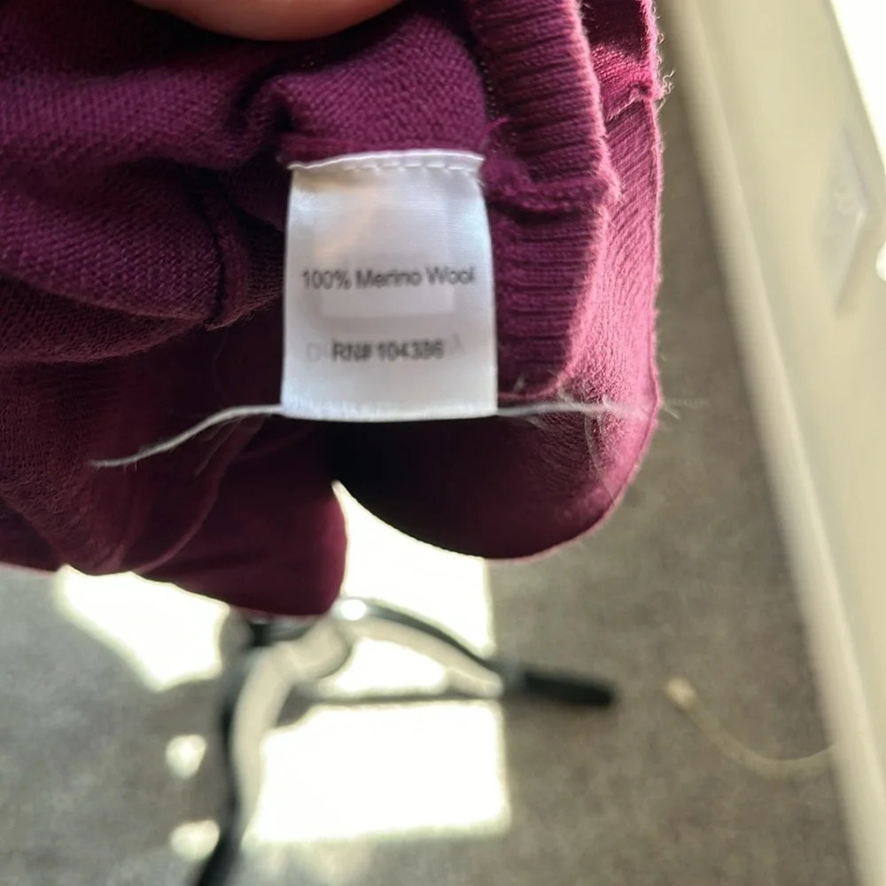 Garnet Hill Merino Wool Sweater Dress, Size Small, Berry Color, EUC - Picture 7 of 7